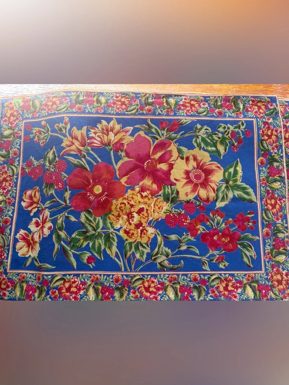 Blue Floral Cotton Placemats